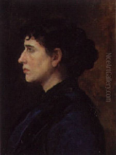 Portrait Of A Woman Oil Painting by Filippo Palizzi