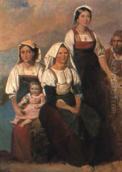 Ritratto Di Famiglia Oil Painting by Filippo Palizzi