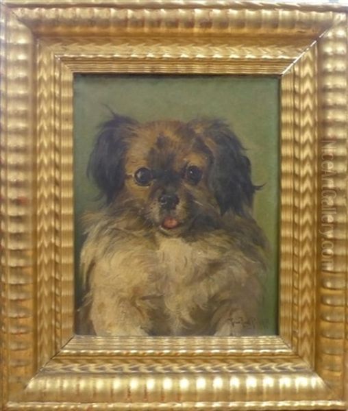 Portrait De Chien Oil Painting by Francesco Paolo Palizzi