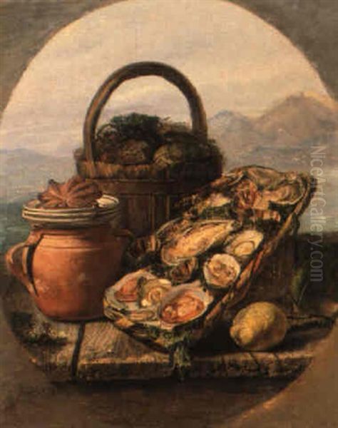 Frutti Di Mare Con Limone Oil Painting by Francesco Paolo Palizzi