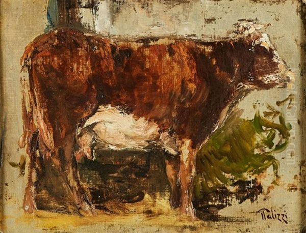 Studio Per Mucca Oil Painting by Giuseppe Palizzi