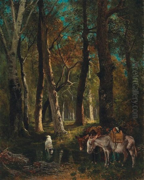 In The Forest Of Fontainebleau Oil Painting by Giuseppe Palizzi