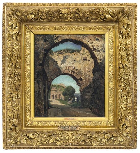 Passeggiata Tra Le Rovine Romane Oil Painting by Giuseppe Palizzi