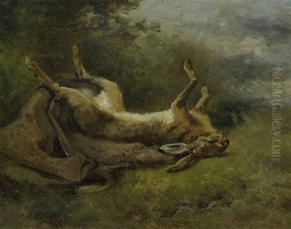 Jagdstillleben Mit Hasen Oil Painting by Giuseppe Palizzi