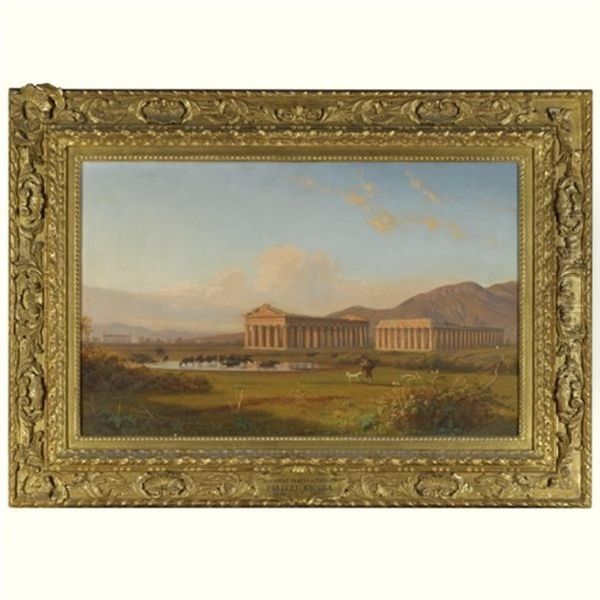 Paestum Oil Painting by Giuseppe Palizzi