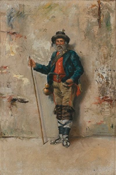 Hirte Aus Den Abruzzen Oil Painting by Giuseppe Palizzi