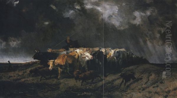 Il Temporale, 1864 Oil Painting by Giuseppe Palizzi