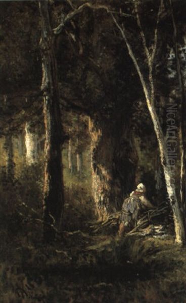 Fascinaia Nel Bosco Di Fontainebleau Oil Painting by Giuseppe Palizzi