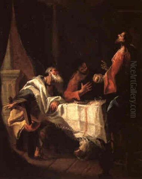 Christus Und Die J_nger In Emmaus Oil Painting by Franz Xaver Karl Palko