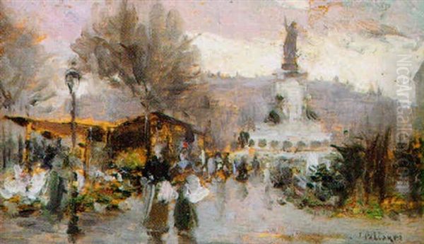 Luxembourg Gardens, Paris Oil Painting by Joaquin Pallares Allustante