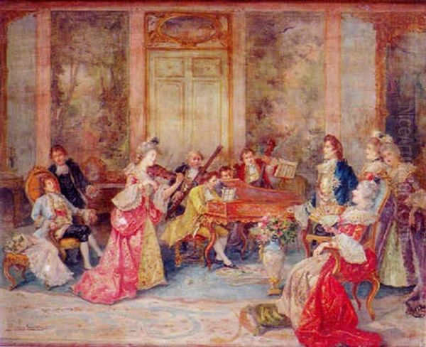 Le Concert Oil Painting by Joaquin Pallares Allustante