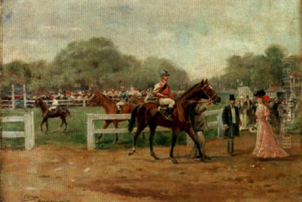 At The Races Oil Painting by Joaquin Pallares Allustante