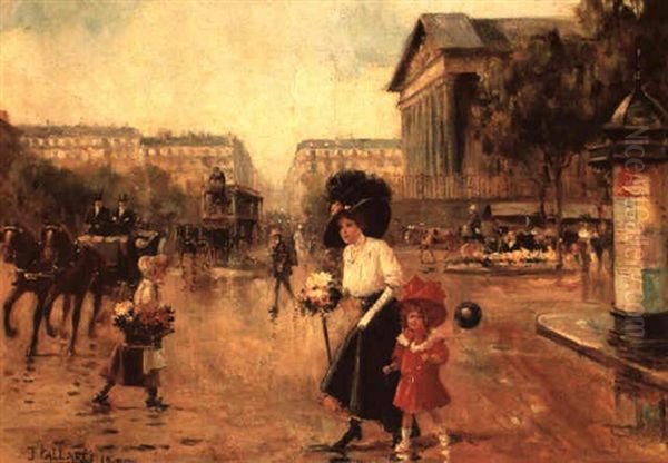 Place De La Concorde Oil Painting by Joaquin Pallares Allustante