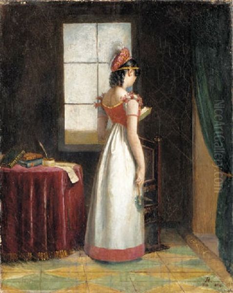 Portrait Of Amelia De Beuharnais Oil Painting by Armand Julien Palliere