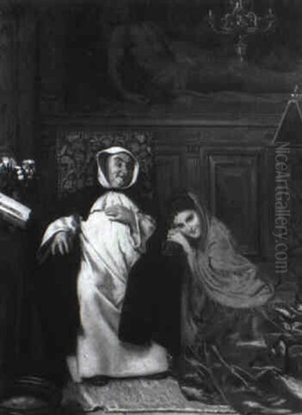 In The Friar's Chambers Oil Painting by Jean Leon Palliere