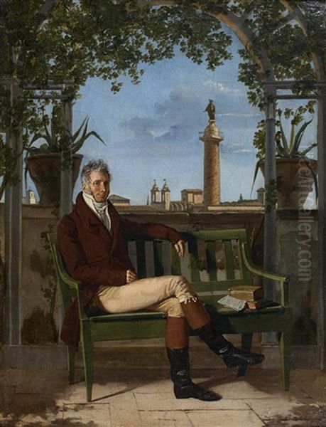 Portrait De Louis Thillaye Du Boullay, Directeur Des Douanes A Rome Oil Painting by Louis Vincent Leon Palliere