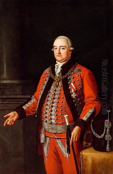 Count Antal Karolyi From Nagykaroly (1732-1791), 1876 Oil Painting by Bela Pallik