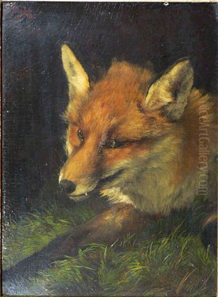 Liegender Fuchs Oil Painting by Bela Pallik