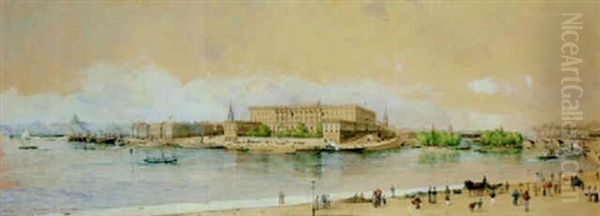 Stockholm Fran Grand Hotel Oil Painting by Anna Sofia Palm de Rosa