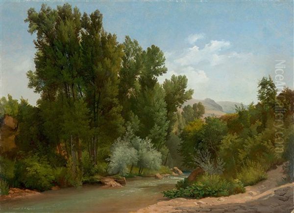 Landscape Near Subiaco Oil Painting by Gustaf Wilhelm Palm