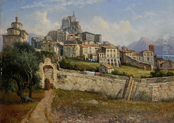 View Of Subiaco Oil Painting by Gustaf Wilhelm Palm