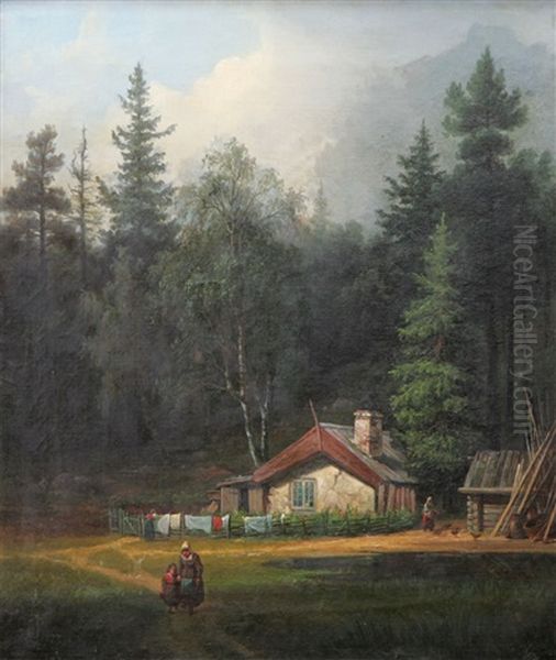 Kulan, Drottningholm Oil Painting by Gustaf Wilhelm Palm