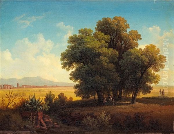 Vue Af Romerska Campagnan Oil Painting by Gustaf Wilhelm Palm