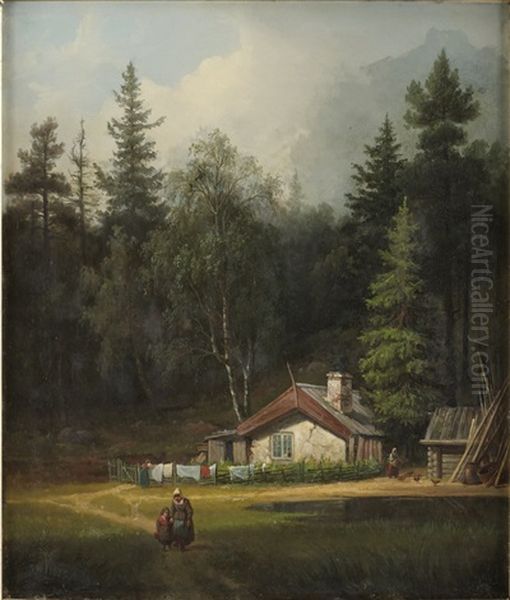 Kulan, Drottningholm Oil Painting by Gustaf Wilhelm Palm