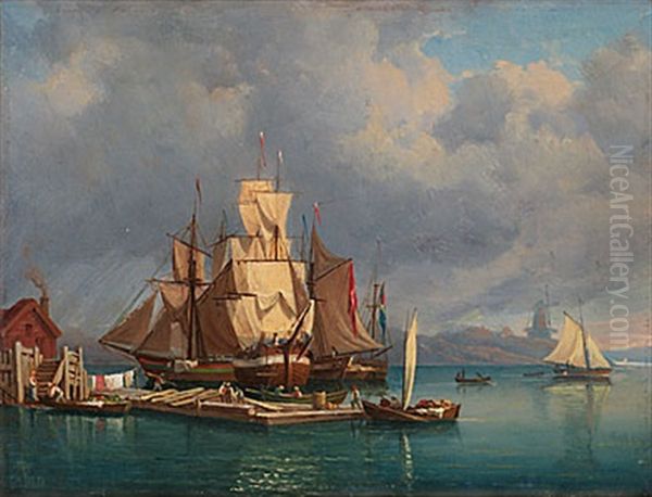 Vue Af Valdemarsudde Pa Djurgarden Oil Painting by Gustaf Wilhelm Palm