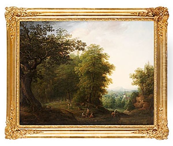 Svenskt Landskap Oil Painting by Gustaf Wilhelm Palm