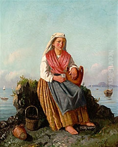 Sydlandsk Skonhet Oil Painting by Gustaf Wilhelm Palm