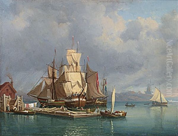 Utsigt Fran Kongl. Djurgarden Oil Painting by Gustaf Wilhelm Palm