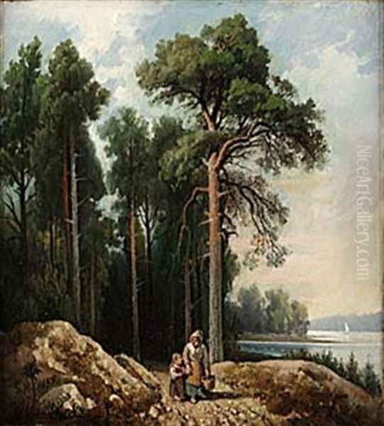 Vue Fran Sandudden Oil Painting by Gustaf Wilhelm Palm