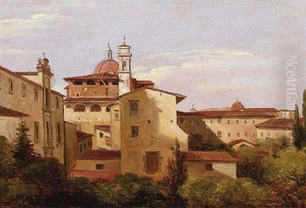 View Of Florentine Rooftops by Gustaf Wilhelm Palm