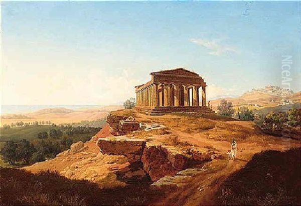 View Of Syracuse Oil Painting by Gustaf Wilhelm Palm