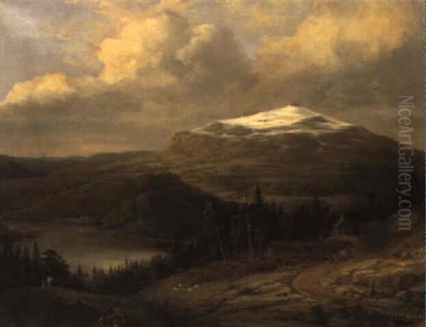 Utsikt Mot Areskutan Oil Painting by Gustaf Wilhelm Palm