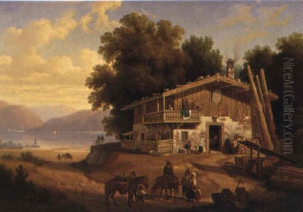 Vue Af Pusterdalen I Tyrolen Oil Painting by Gustaf Wilhelm Palm