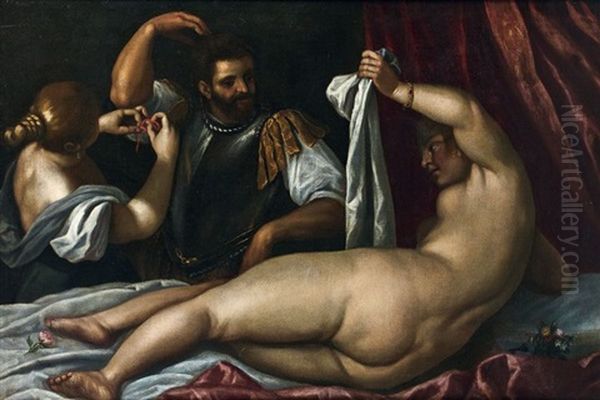 Mars Et Venus Oil Painting by Jacopo Palma il Giovane