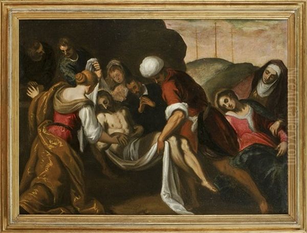 Grablegung Christi Oil Painting by Jacopo Palma il Giovane