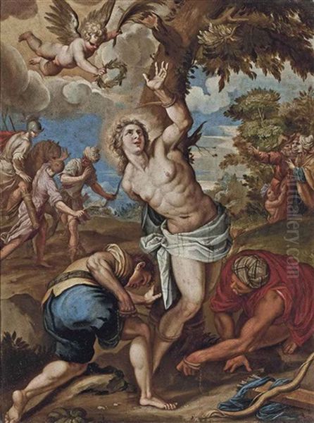 The Martyrdom Of Saint Sebastian Oil Painting by Jacopo Palma il Giovane