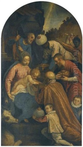 Adoration Of The Magi Oil Painting by Jacopo Palma il Giovane