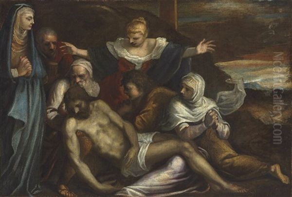 The Deposition Oil Painting by Jacopo Palma il Giovane