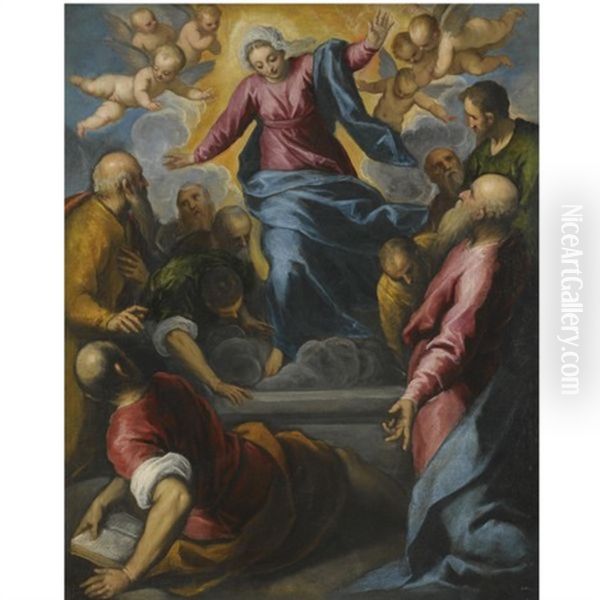 The Assumption Oil Painting by Jacopo Palma il Giovane