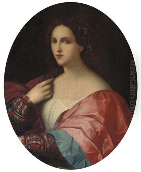 Artist La Bella Oil Painting by Jacopo Palma il Giovane