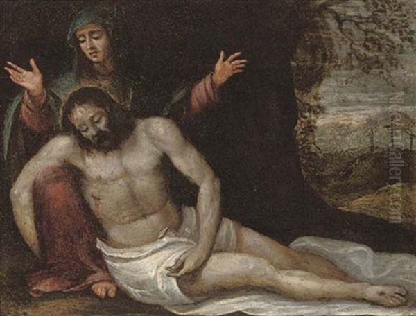 The Lamentation Oil Painting by Jacopo Palma il Giovane