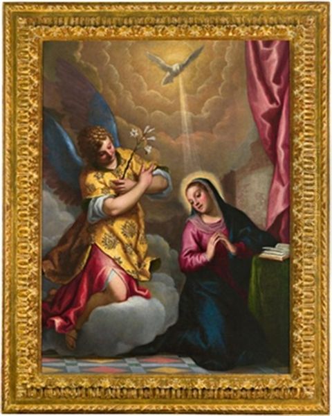 L'annunciazione Alla Vergine Oil Painting by Jacopo Palma il Giovane