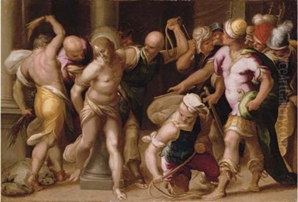 The Flagellation Oil Painting by Jacopo Palma il Giovane