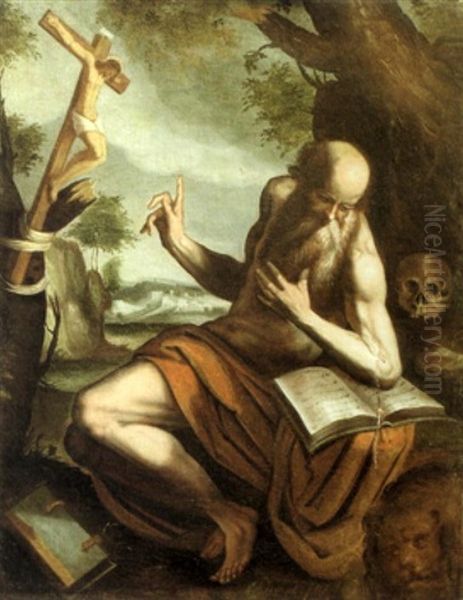 Saint Jerome Oil Painting by Jacopo Palma il Giovane