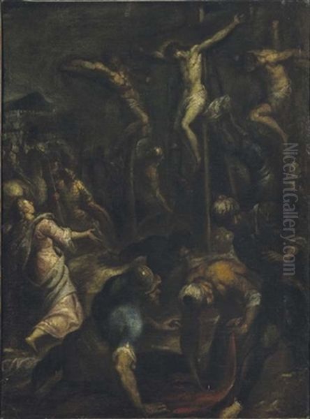 Crocefissione Oil Painting by Jacopo Palma il Giovane