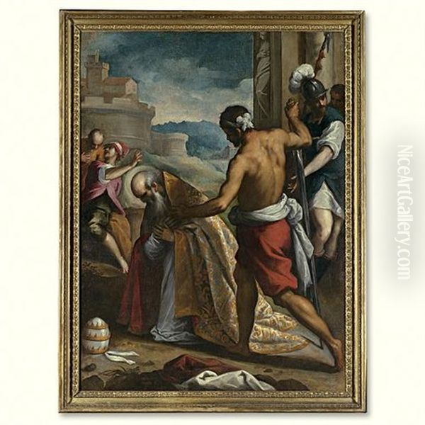 The Martyrdom Of Pope Sixtus Oil Painting by Jacopo Palma il Giovane